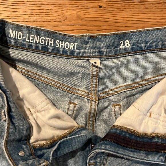 Jcrew high waist mid length Jean shorts size 28 - Picture 2 of 6